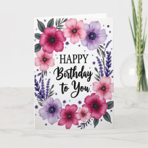 Tarjeta de Feliz Cumpleaños con Lunares