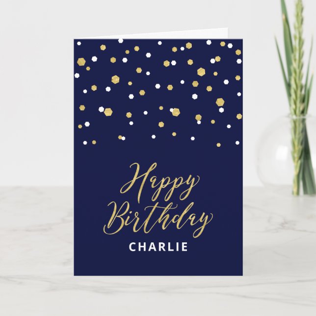 Tarjeta de Feliz Cumpleaños con Nombre Personaliza (Anverso)