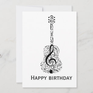 Tarjeta de Feliz Cumpleaños con Nota de Música Ele