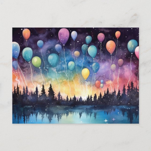 Tarjeta de Feliz Cumpleaños con Paisaje Estético d (Anverso)