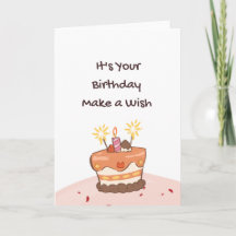 Tarjeta de Feliz Cumpleaños con Pastel