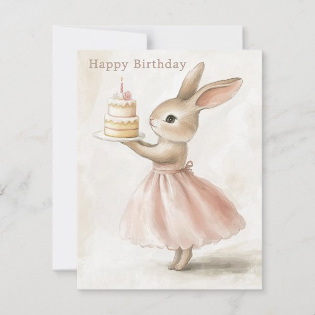 Tarjeta de Feliz Cumpleaños con Pastel Dulce (Anverso)