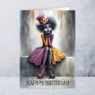 Tarjeta de Feliz Cumpleaños con Payasa Señora Rosa
