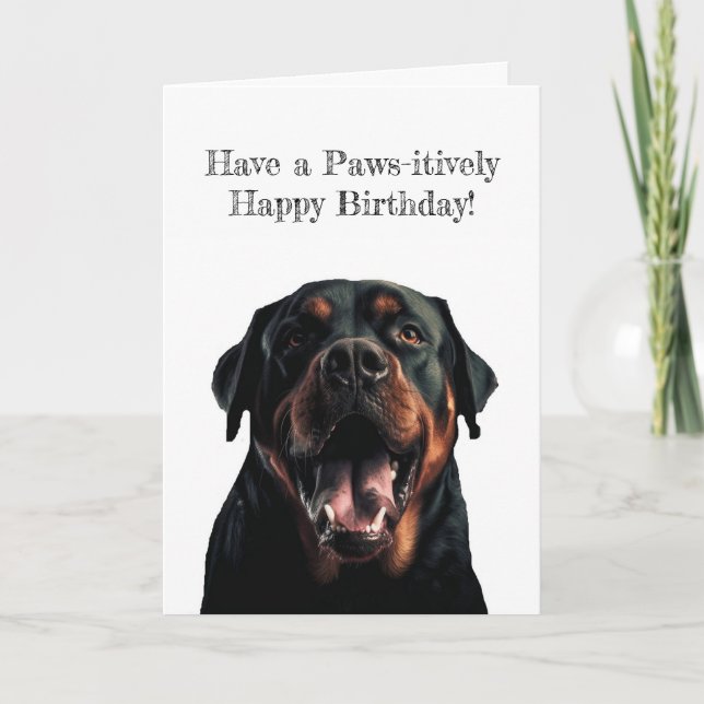 Tarjeta de Feliz Cumpleaños con Perro Adorable (Anverso)