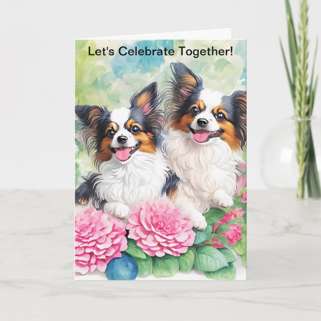 Tarjeta de Feliz Cumpleaños con Perro Adorable (Anverso)