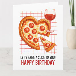 Tarjeta de Feliz Cumpleaños con Pizza: Celebración