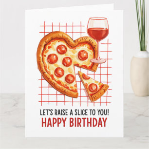 Tarjeta de Feliz Cumpleaños con Pizza: Celebración
