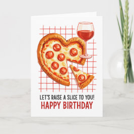 Tarjeta de Feliz Cumpleaños con Pizza: Celebración