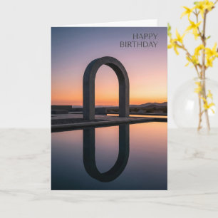 Tarjeta de Feliz Cumpleaños con puesta de sol de a