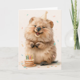 Tarjeta de Feliz Cumpleaños con Quokka Adorable