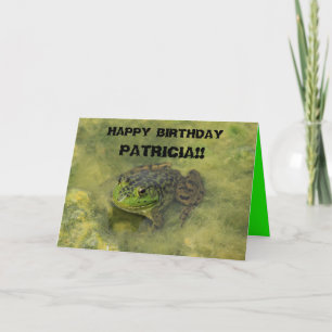 Tarjeta de Feliz Cumpleaños con Rana Toro en Musgo