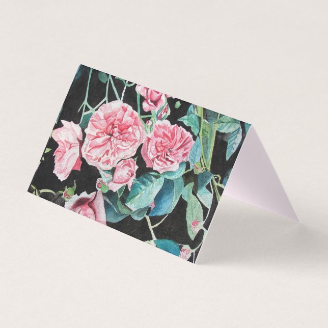 Tarjeta de Feliz Cumpleaños con Rosas Rosadas Herm (Anverso)