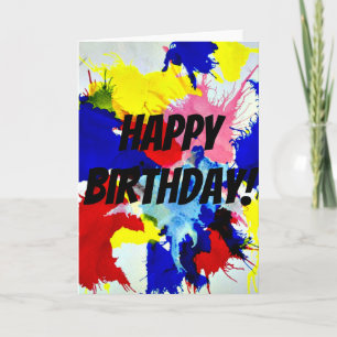 Tarjeta de "Feliz Cumpleaños" con Salpicaduras de 