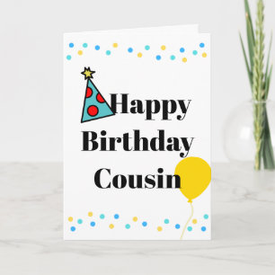 Tarjeta de Feliz Cumpleaños con Sombrero de Fiesta