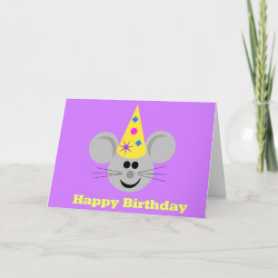 Tarjeta de Feliz Cumpleaños con Tema de Ratón