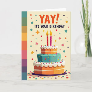 Tarjeta de Feliz Cumpleaños con Torta