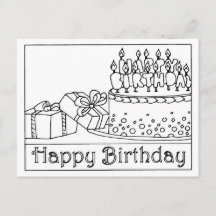 Tarjeta de Feliz Cumpleaños con Torta