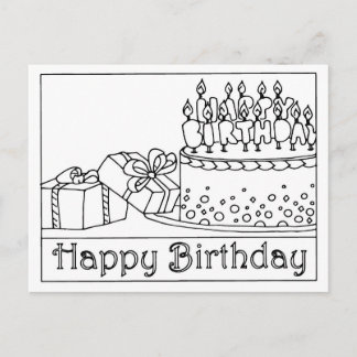 Tarjeta de Feliz Cumpleaños con Torta
