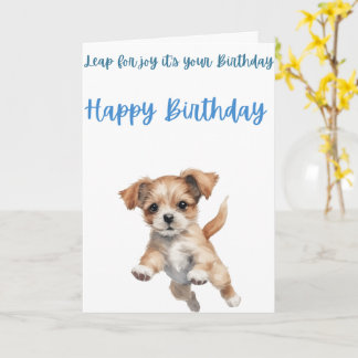 Tarjeta de Feliz Cumpleaños con un cachorro adorab