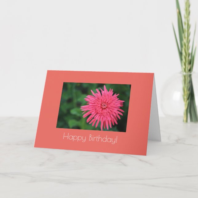 Tarjeta de Feliz Cumpleaños Coral Flower (Anverso)