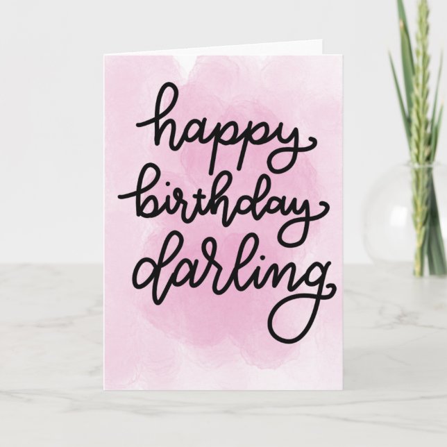 Tarjeta de feliz cumpleaños Darling (Anverso)