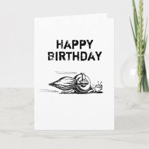 Tarjeta de Feliz Cumpleaños de Caracol Cohete Dobl