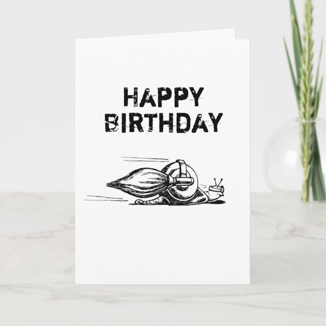 Tarjeta de Feliz Cumpleaños de Caracol Cohete Dobl (Anverso)