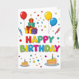 Tarjeta de “Feliz Cumpleaños” de dibujos animados