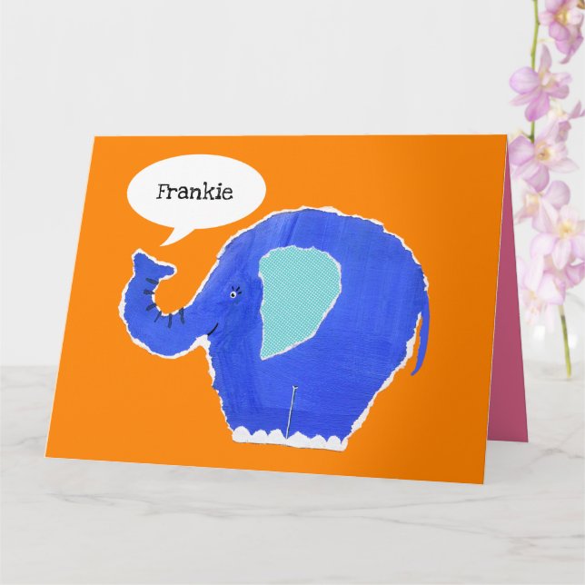 Tarjeta de Feliz Cumpleaños de Elefante Lindo Pers (Orquídea)