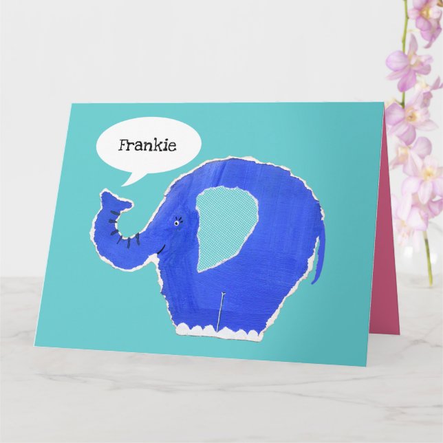 Tarjeta de Feliz Cumpleaños de Elefante Lindo Pers (Orquídea)