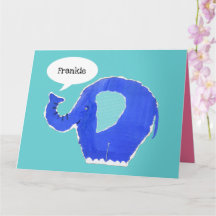 Tarjeta de Feliz Cumpleaños de Elefante Lindo Pers