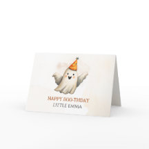 Tarjeta de Feliz Cumpleaños de Fantasma Lindo y Es