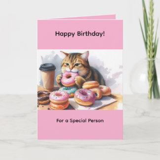 Tarjeta de Feliz Cumpleaños de Gato Adorable Comie
