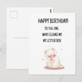 Tarjeta de Feliz Cumpleaños de Gato Lindo y Divert