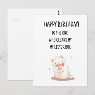 Tarjeta de Feliz Cumpleaños de Gato Lindo y Divert