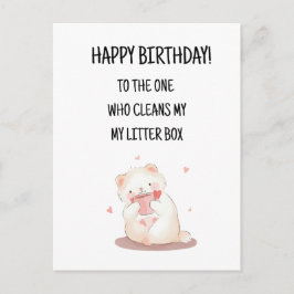 Tarjeta de Feliz Cumpleaños de Gato Lindo y Divert