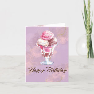 Tarjeta de Feliz Cumpleaños de Helado Dulce Rega