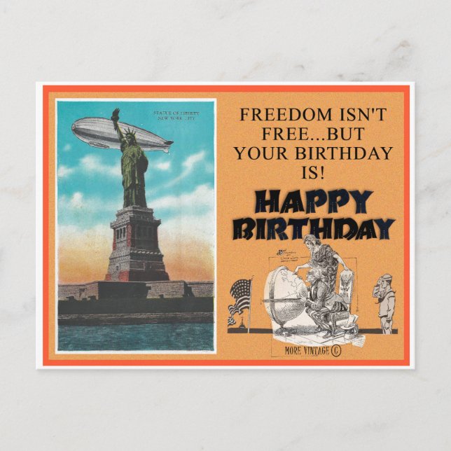 TARJETA DE FELIZ CUMPLEAÑOS DE LA LIBERTAD (Anverso)