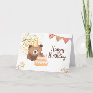 Tarjeta de Feliz Cumpleaños de Osito Teddy Adorabl