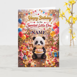 Tarjeta de Feliz Cumpleaños de Panda Adorable para