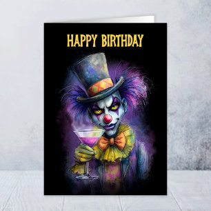 Tarjeta de Feliz Cumpleaños de Payaso de Circo Col