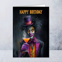 Tarjeta de Feliz Cumpleaños de Payaso de Circo Dra