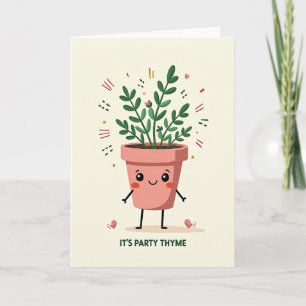 Tarjeta de Feliz Cumpleaños de Planta Sonriente