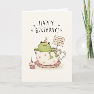 Tarjeta de Feliz Cumpleaños de Rana Divertida y Ad