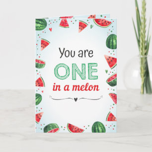Tarjeta de Feliz Cumpleaños de Sandía One in a Mel