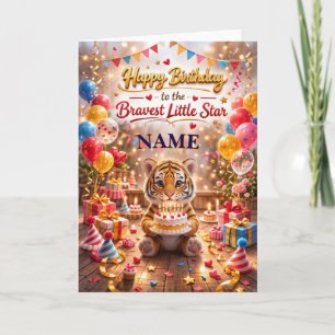 Tarjeta de Feliz Cumpleaños de Tigre Bebé Adorable
