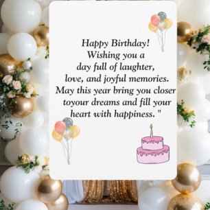 Tarjeta de Feliz Cumpleaños - Deseos Alegres, Glob