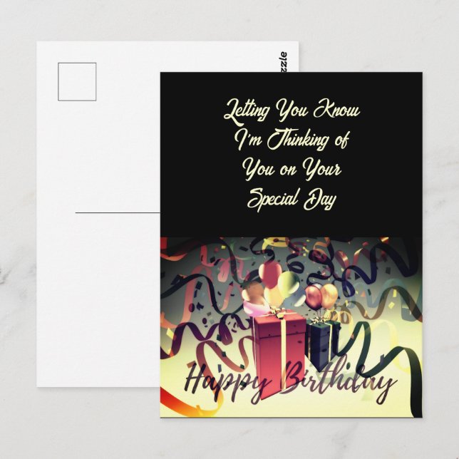 Tarjeta de Feliz Cumpleaños Día Especial (Anverso / Reverso)