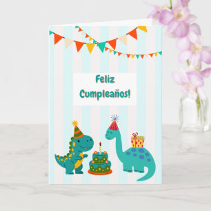 Tarjeta de Feliz Cumpleaños Dinosaurio