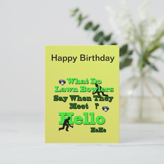 Tarjeta de Feliz Cumpleaños Divertida de Bolos de  (Anverso de pie)